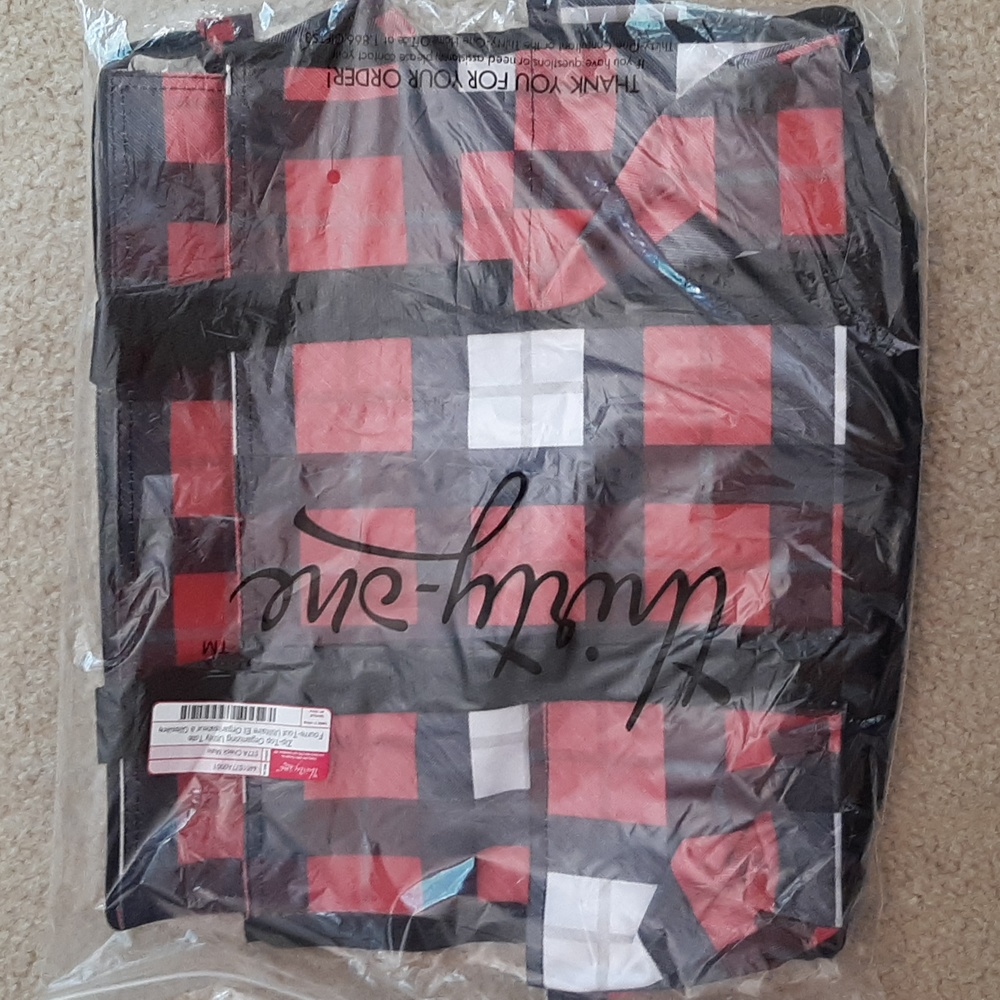 Thirty-One Zip-Top Organizing Utility Tote Check Mate 🛍 NWT